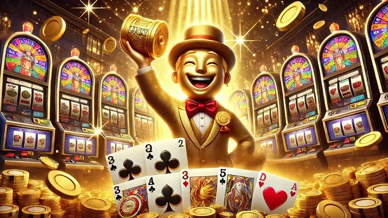 Reel slot digital dengan simbol bonus pada layar permainan